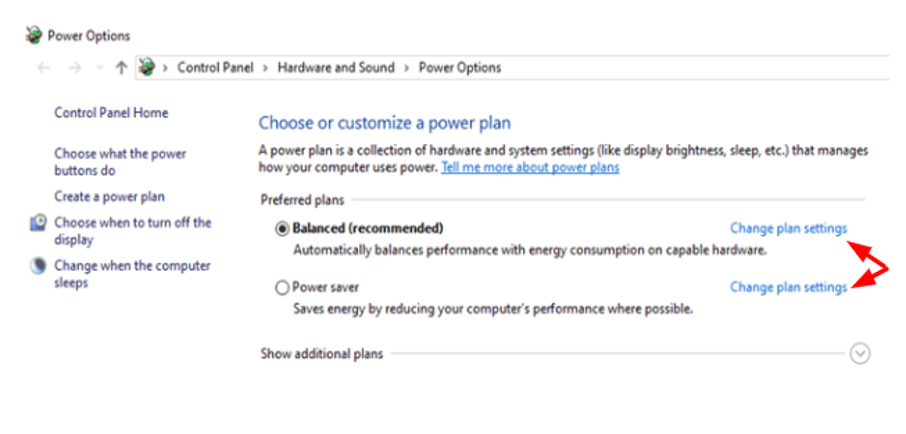 Choose A Customize Power Plan