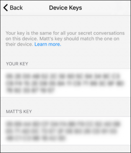 Secret conversation key number