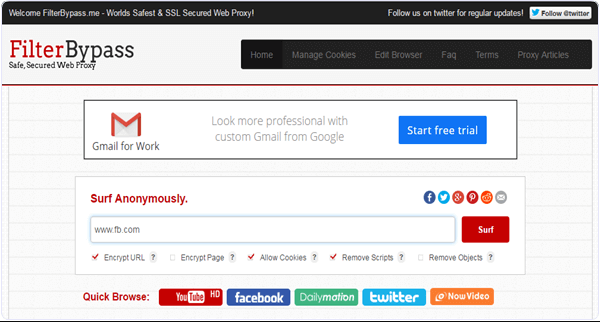 FilterBypass - Free Online Proxy Website