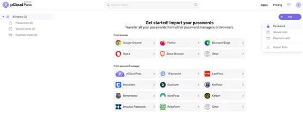 Import Existing Secure Passwords or Create New