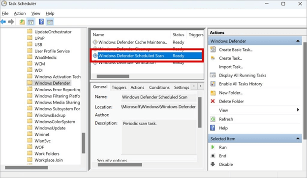 Windows Defender Scheduled Scan