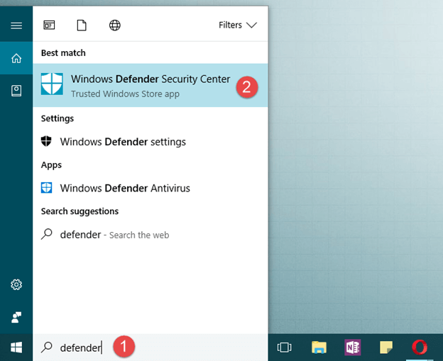 Windows Defender Security Center